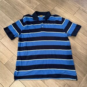The Foundry Supply Co. Men's Blue and Navy Striped Polo